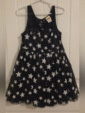 Girls' Black Sequin Star Mesh Party Dress by Harajuku Mini